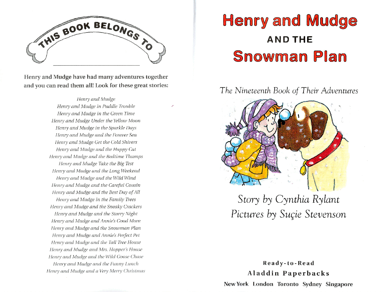 早教英语绘本19 Henry and Mudge and the Snowman Plan (October 2000).pdf,第2页预览