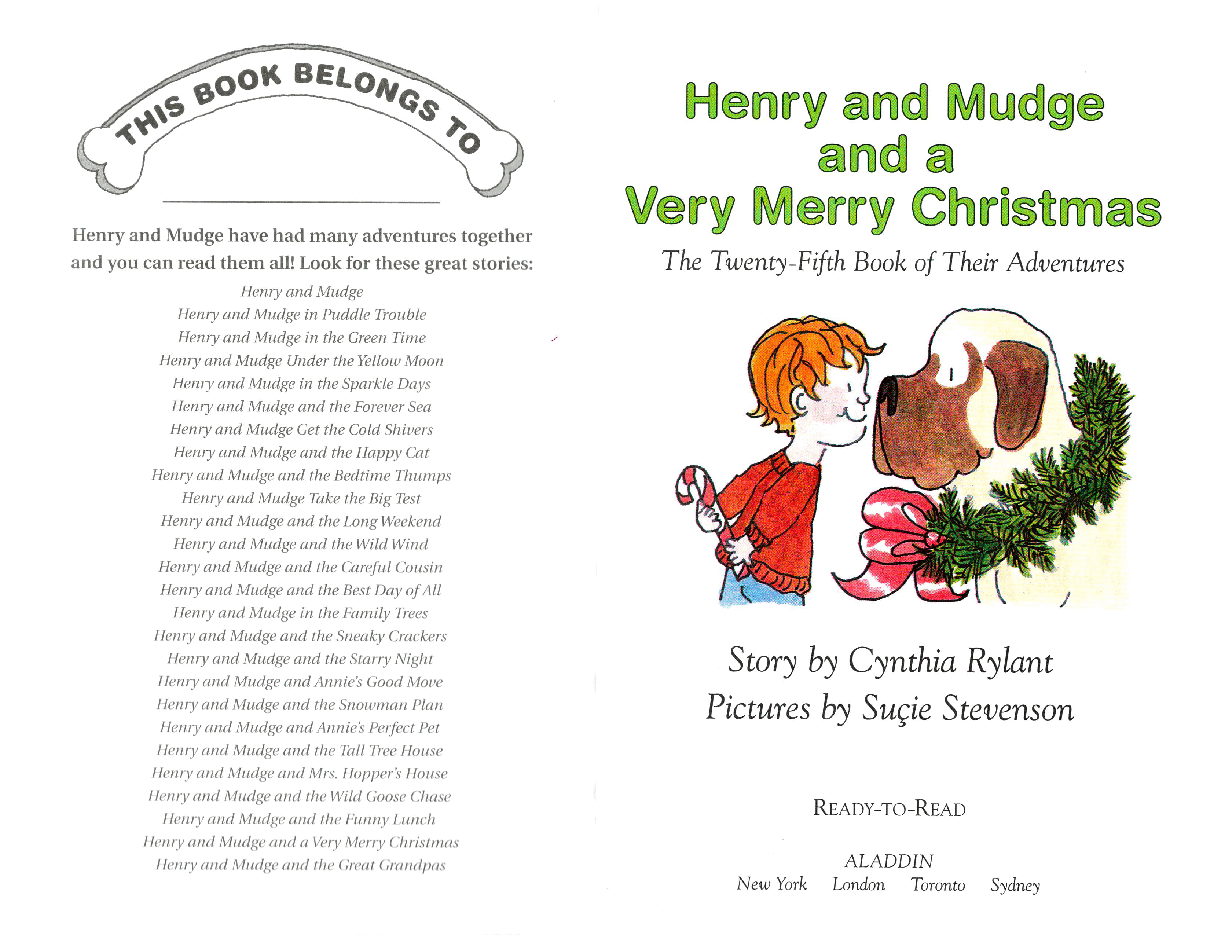 早教英语绘本25 Henry and Mudge and a Very Merry Christmas (October 2004).pdf,第2页预览