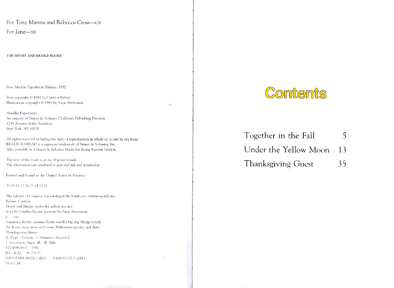 早教英语绘本04 Henry and Mudge Under the Yellow Moon (1987).pdf，第3页预览
