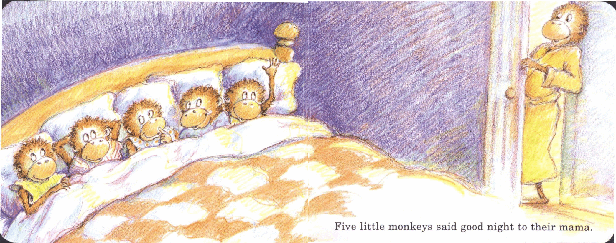 英语绘本Five_Little_Monkeys_Jumping_on_the_Bed.pdf,第3页预览