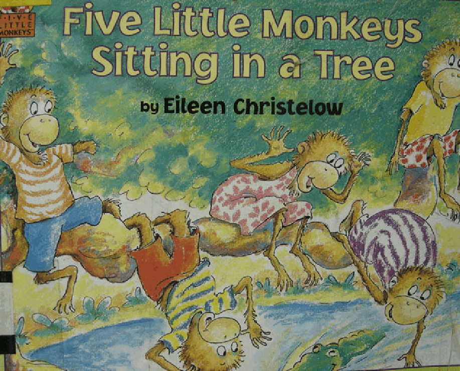 英文绘本创意教学Five_Littele_Monkeys_Sitting_in_a_Tree.pdf，第1页预览