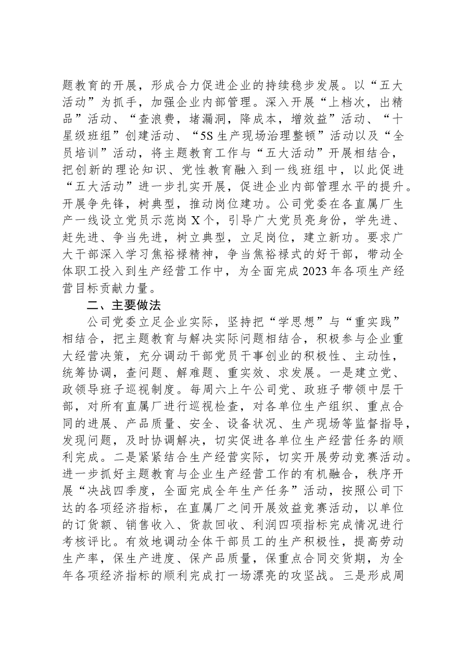公司党委主题教育自查报告.docx,第2页预览