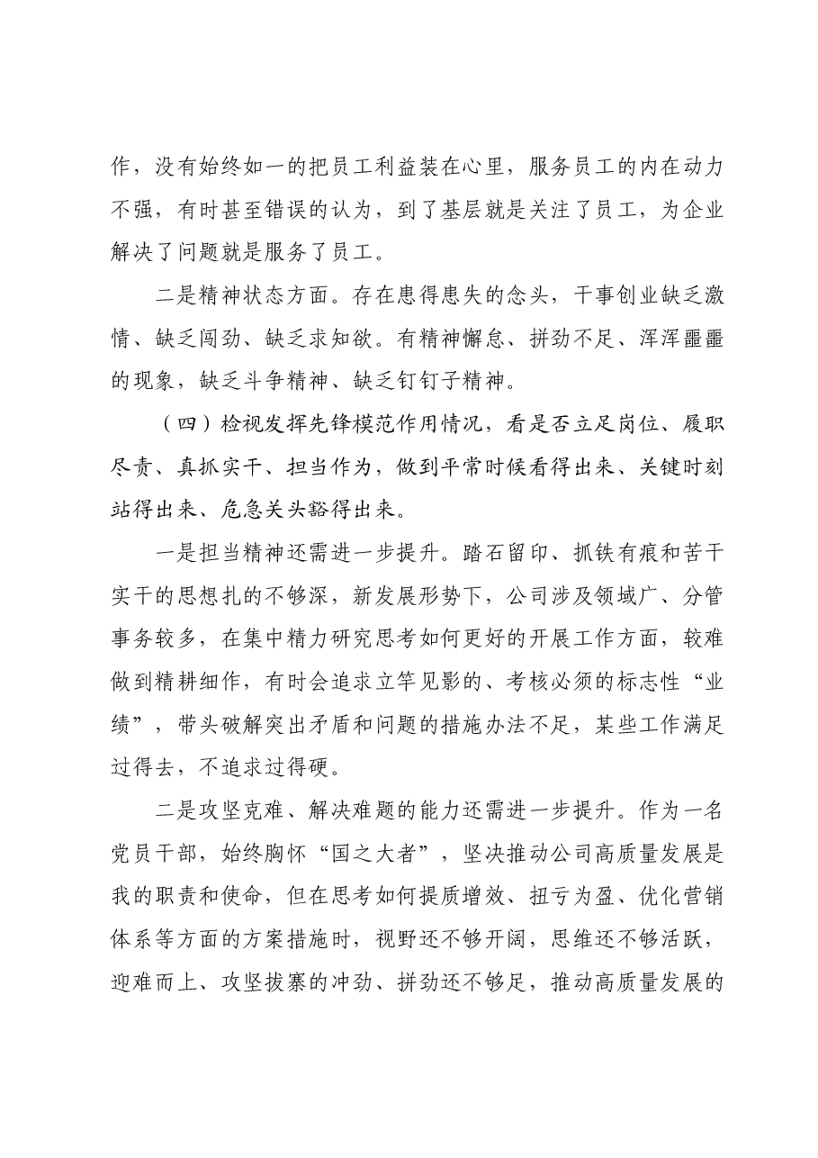 2023年度专题组织生活会个人发言材料.docx,第3页预览
