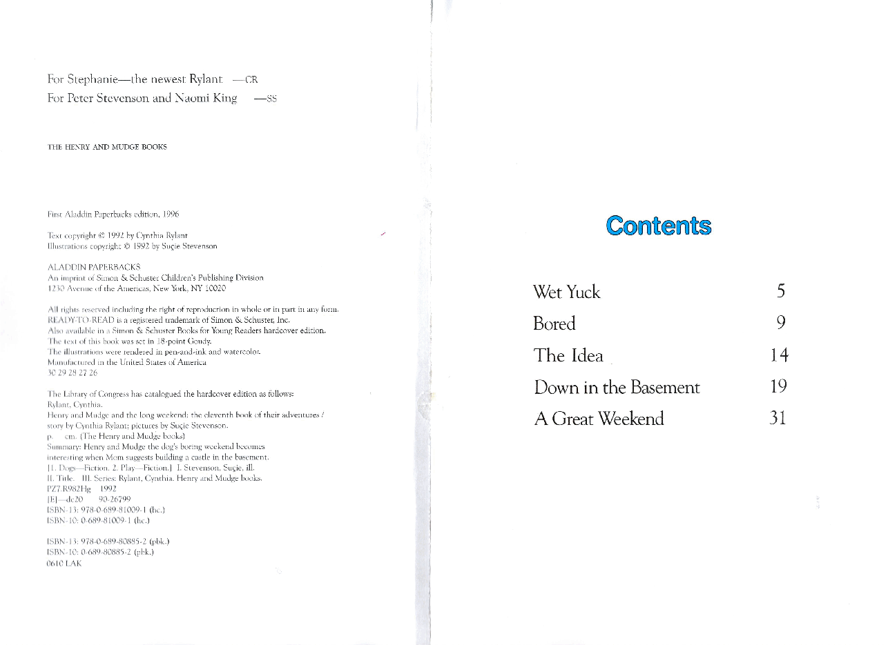 早教英语绘本11 Henry and Mudge and the Long Weekend (1992).pdf，第3页预览