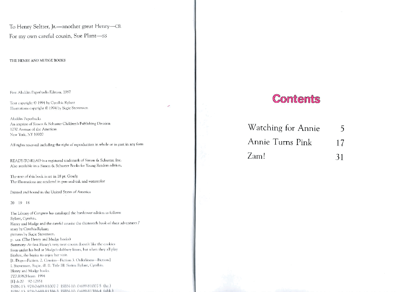 早教英语绘本13 Henry and Mudge and the Careful Cousin (1994).pdf,第3页预览