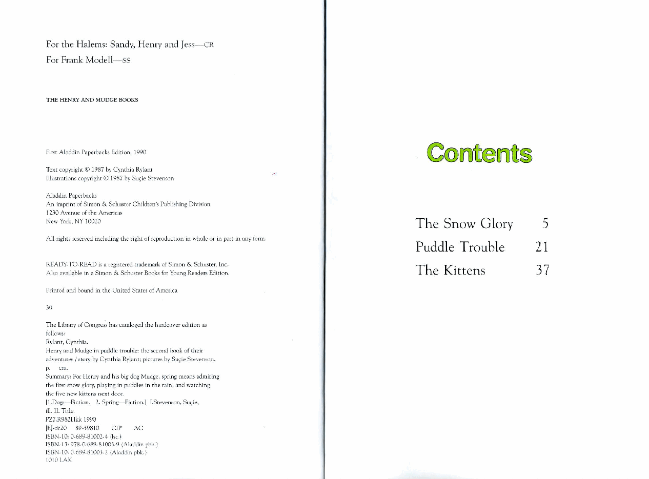 早教英语绘本02 Henry and Mudge in Puddle Trouble (1987).pdf,第3页预览