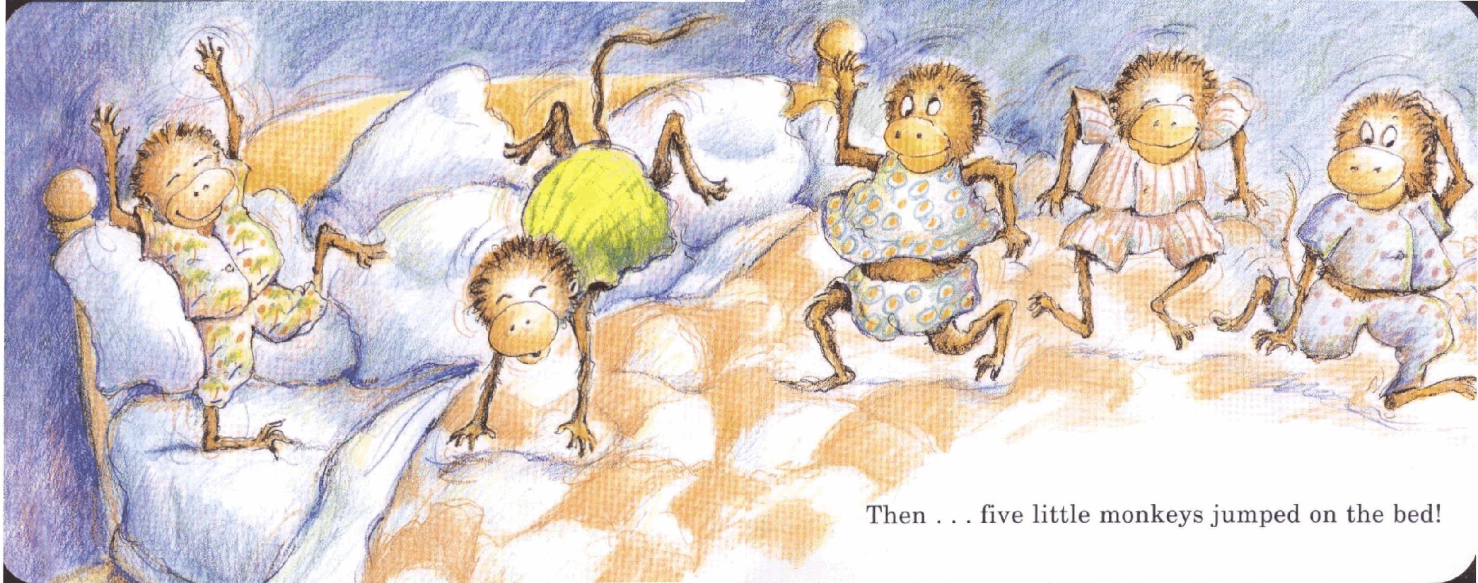 英语绘本Five_Little_Monkeys_Jumping_on_the_Bed.pdf,第4页预览