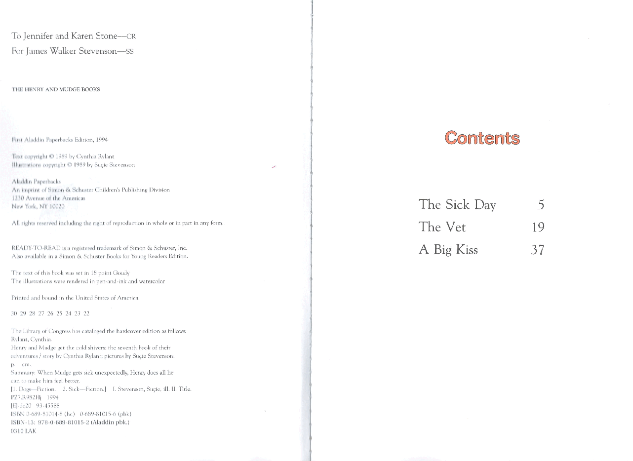 早教英语绘本07 Henry and Mudge Get the Cold Shivers (1989).pdf,第3页预览