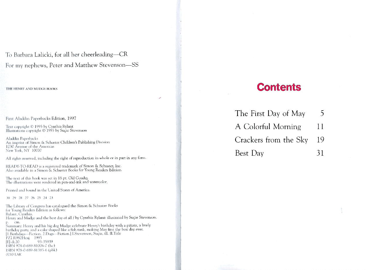 早教英语绘本14 Henry and Mudge and the Best Day of All (1995).pdf,第3页预览