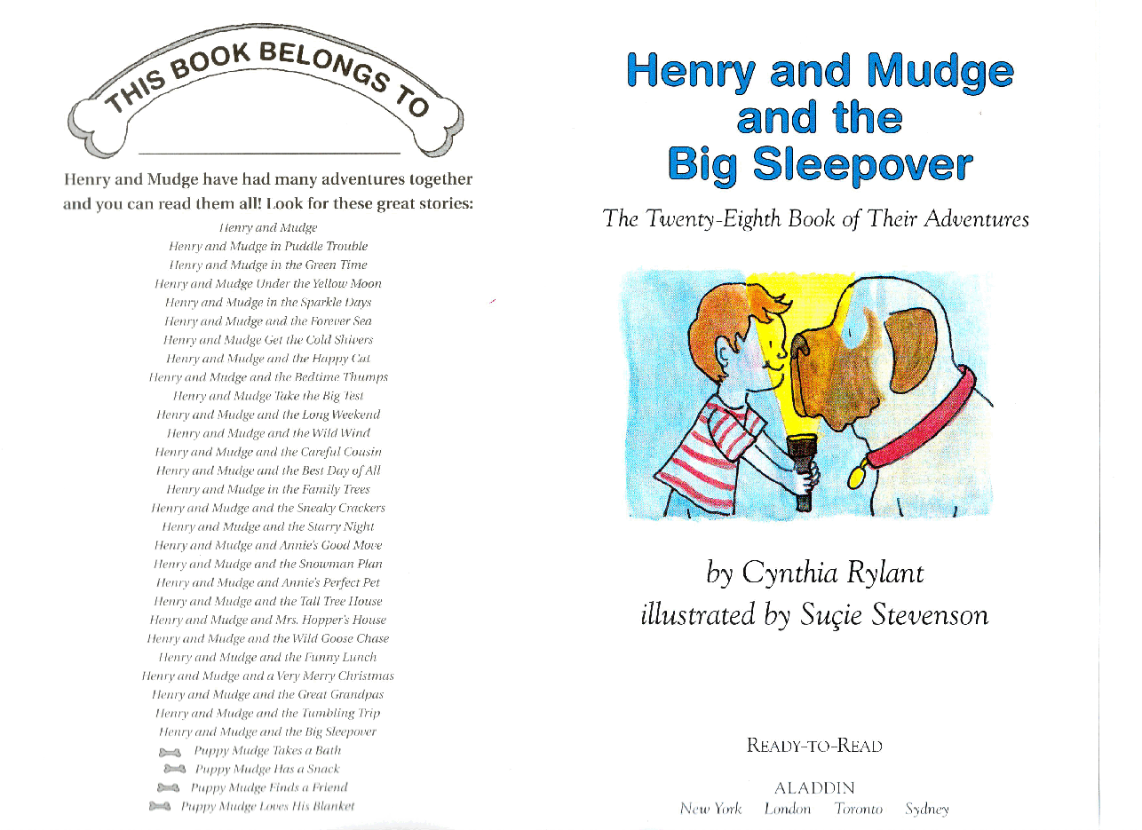 早教英语绘本28 Henry and Mudge and the Big Sleepover (May 2007).pdf,第2页预览