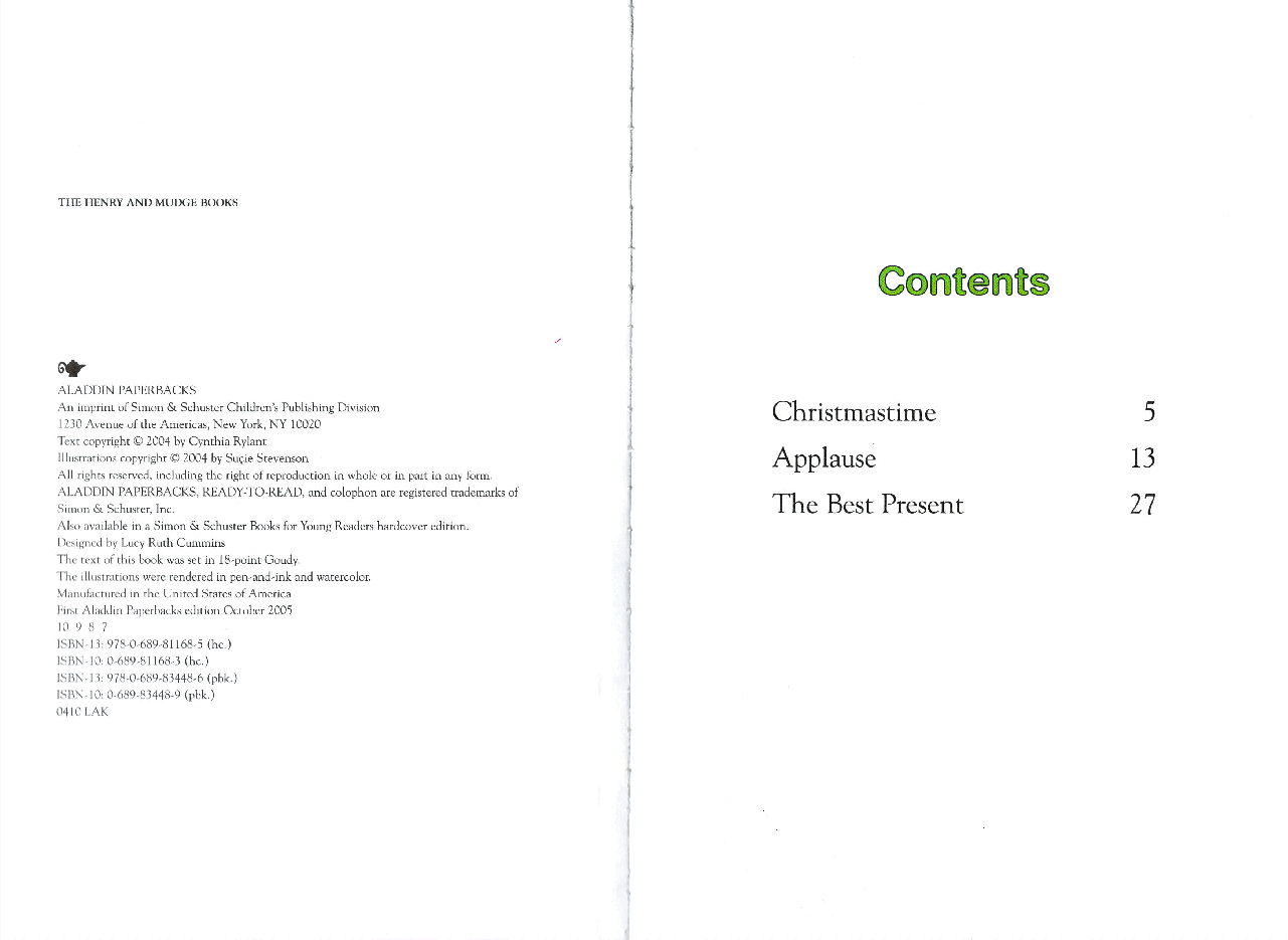 早教英语绘本25 Henry and Mudge and a Very Merry Christmas (October 2004).pdf,第3页预览