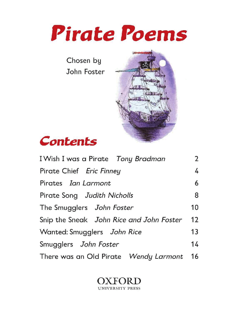 英语绘本牛津阅读Pirate Poems.pdf,第2页预览