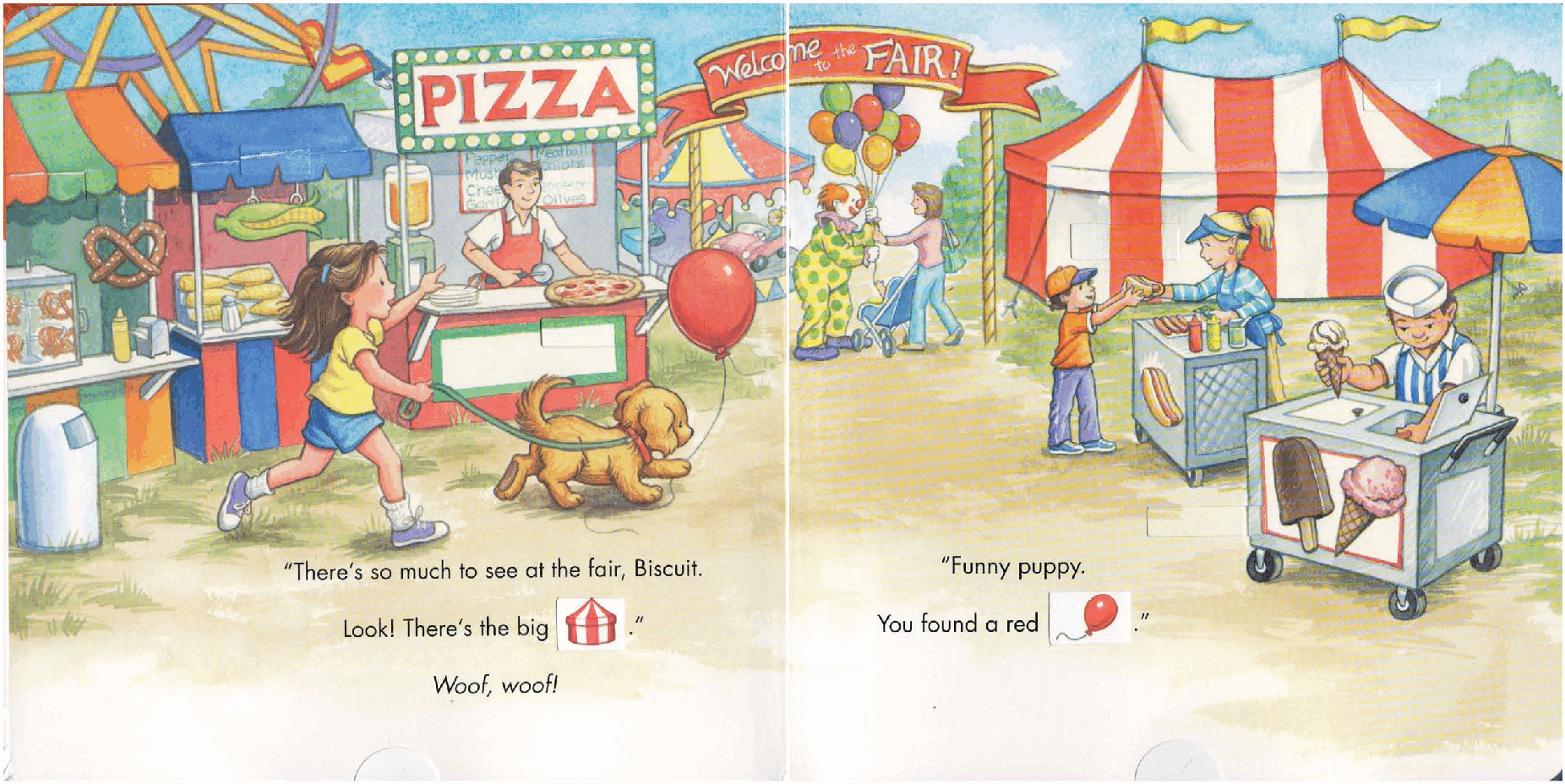 早教英语绘本Biscuit Goes to the Fair A Pull-the-Tab Word Book.pdf，第4页预览