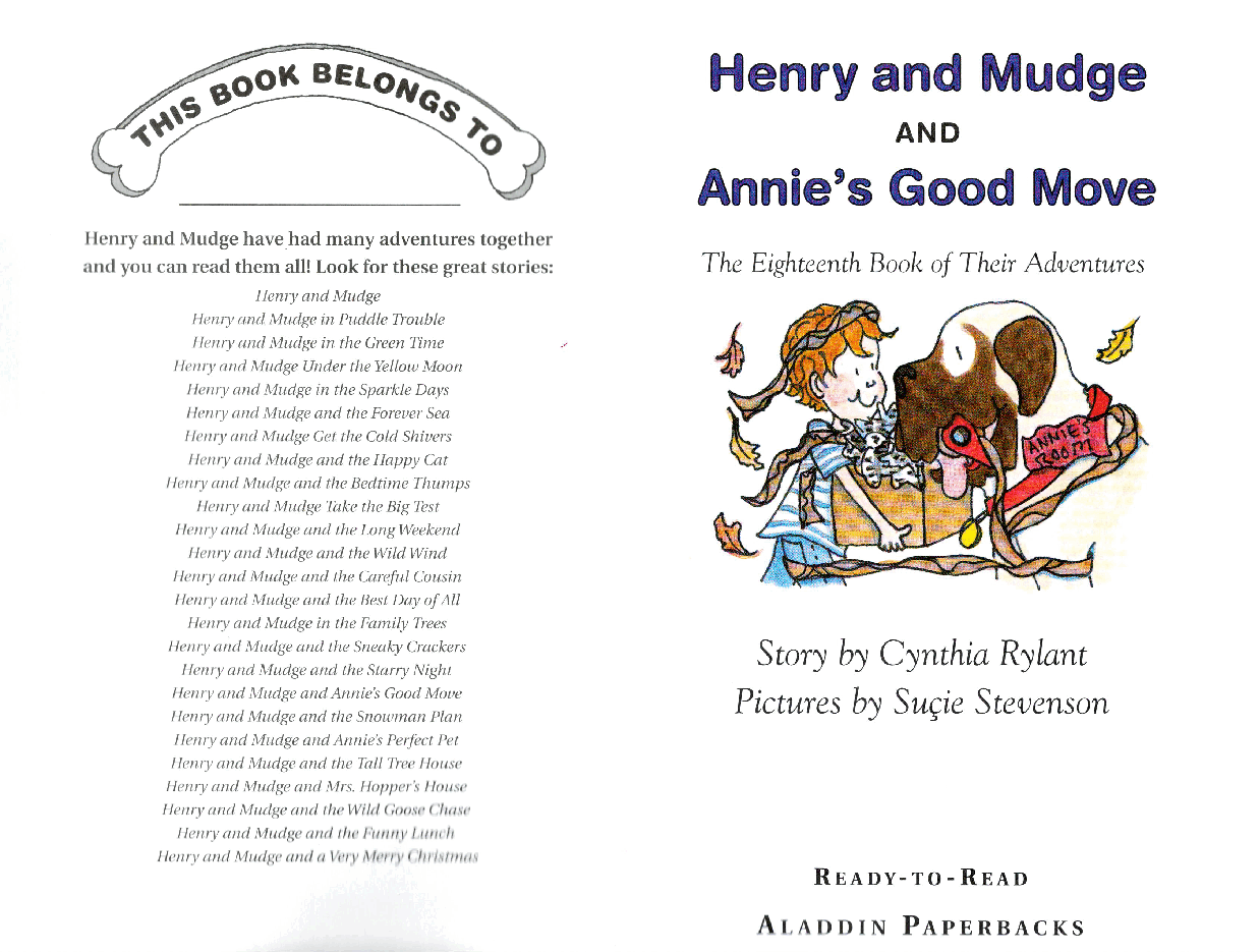 早教英语绘本18 Henry and Mudge and Annie' s Good Move (January 2000).pdf,第2页预览