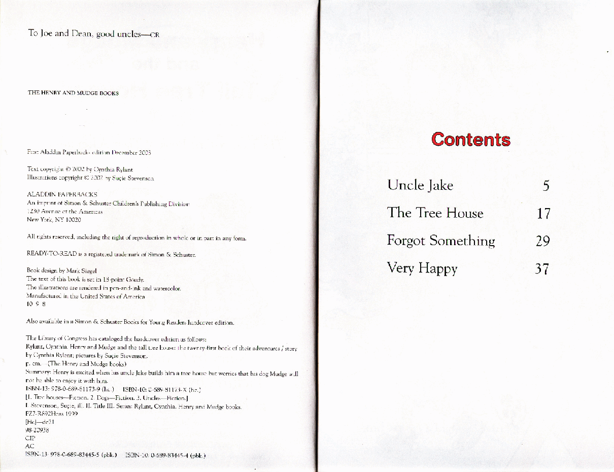 早教英语绘本21 Henry and Mudge and the Tall Tree House (2002).pdf，第3页预览