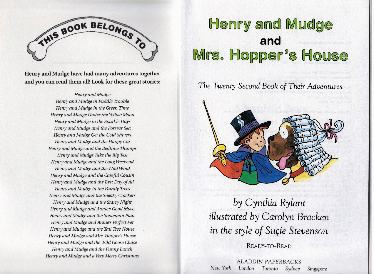 早教英语绘本22 Henry and Mudge and Mrs. Hopper's House (February 2003).pdf,第2页预览