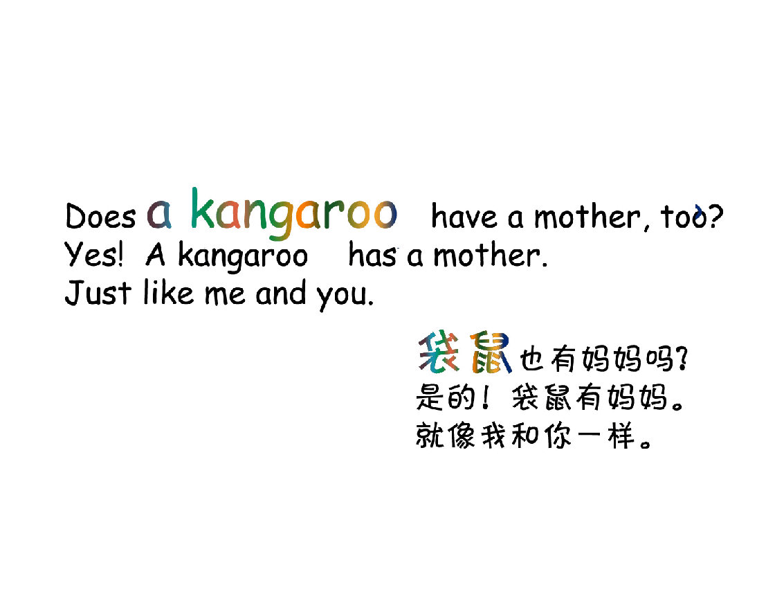 英文绘本创意教学Does_A_Kangaroo_Have_A_Mother,_Too.pdf,第4页预览