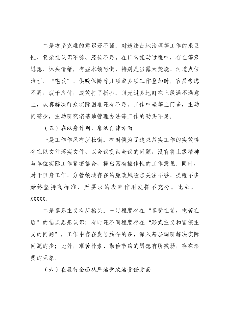 副乡长2023年度民主生活会个人发言提纲.docx,第4页预览