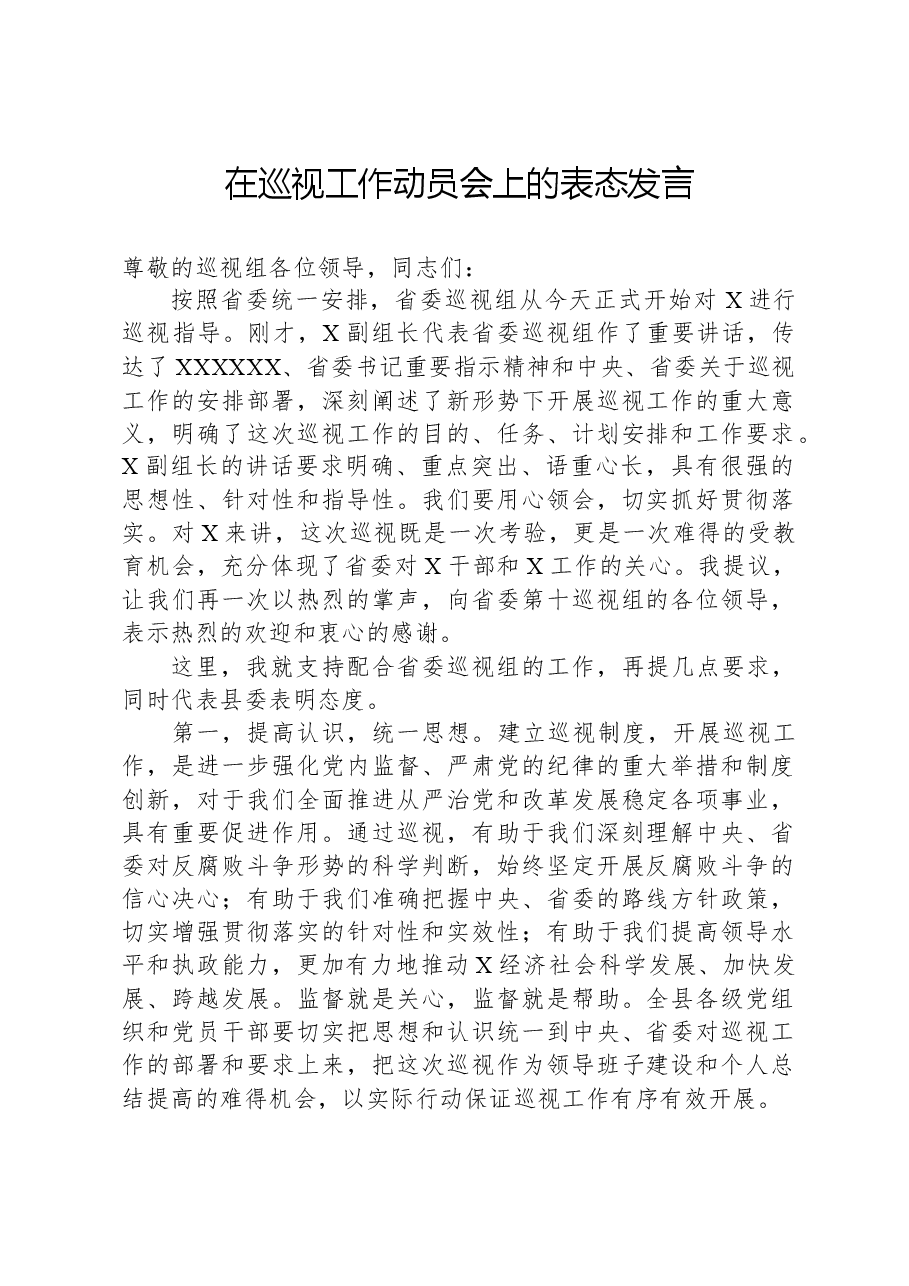 在巡视工作动员会上的表态发言.docx,第1页预览