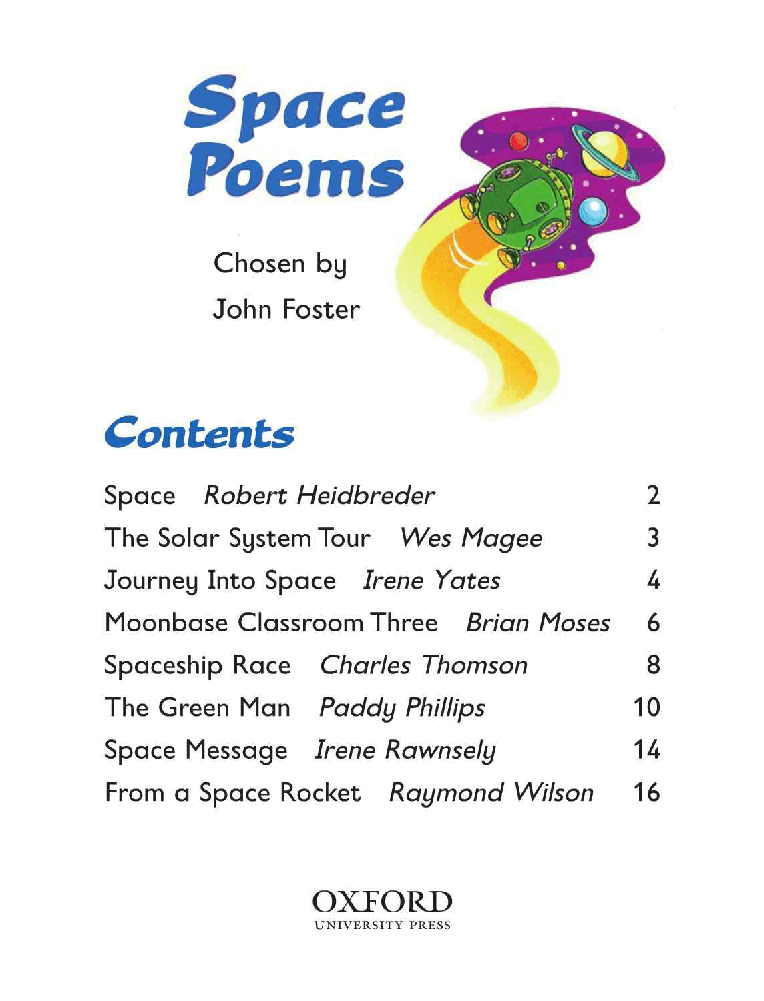 英语绘本牛津阅读Space Poems.pdf，第2页预览