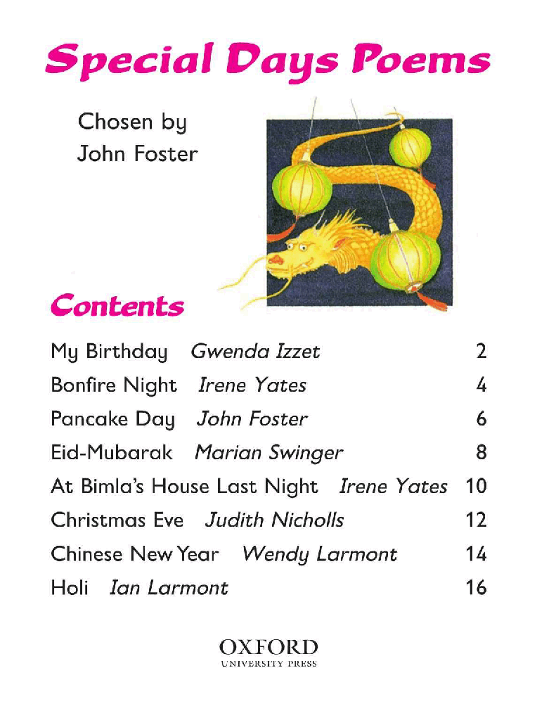 英语绘本牛津阅读Special Days Poems.pdf，第2页预览