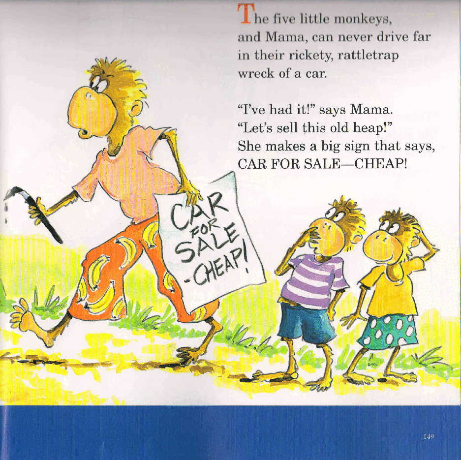 英语绘本Five Little Monkeys Wash The Car.pdf,第3页预览