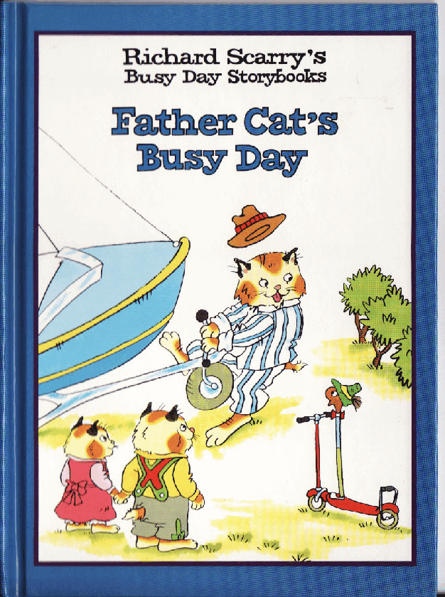 高清彩绘英文原版绘本Richard.Scarry - Father.Cats.Busy.Day.pdf，第1页预览