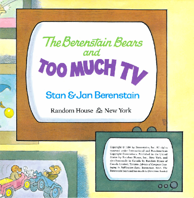 72本贝贝熊早教英文绘本之Berenstain_Bears_and_Too_Much_TV.pdf,第4页预览