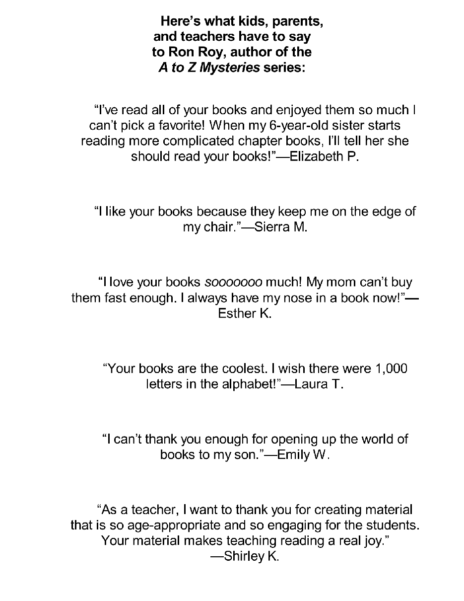 英语启蒙绘本A to Z Mysteries_ The Talking T. Rex.pdf,第3页预览