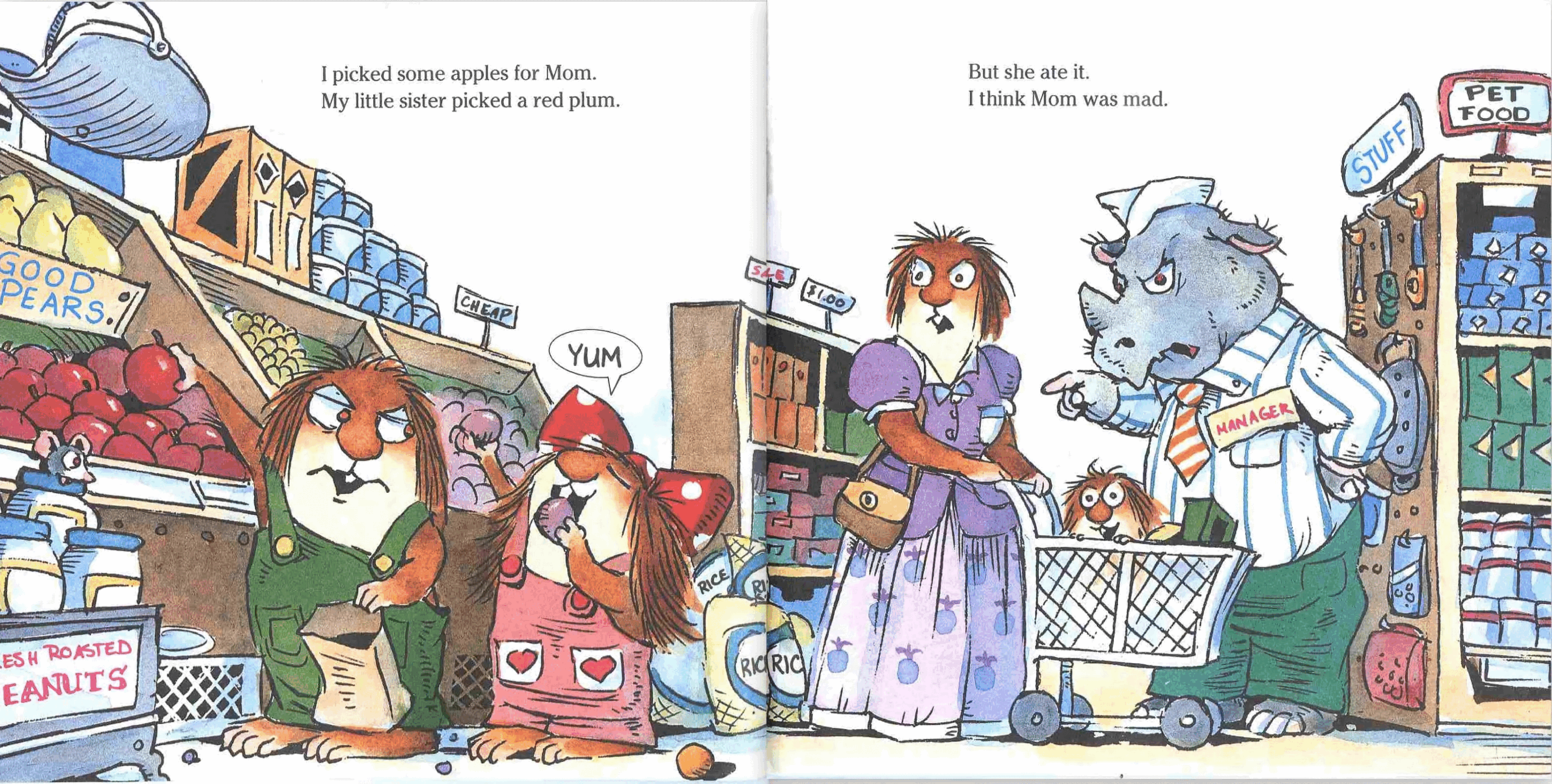 英语绘本小毛人Just Shopping With Mom.pdf,第4页预览