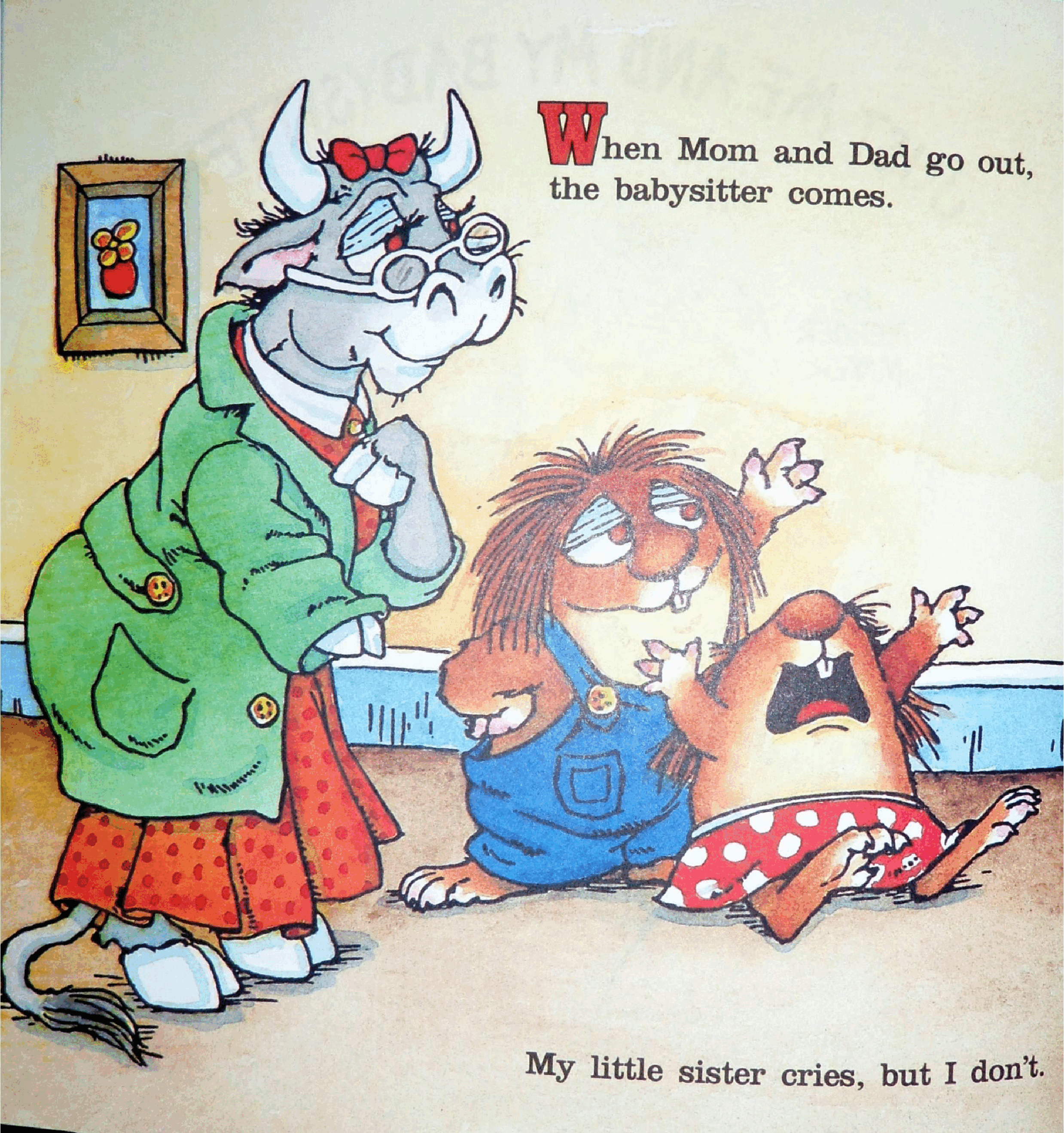 英语绘本小毛人Just Me and My Babysitter.pdf，第2页预览
