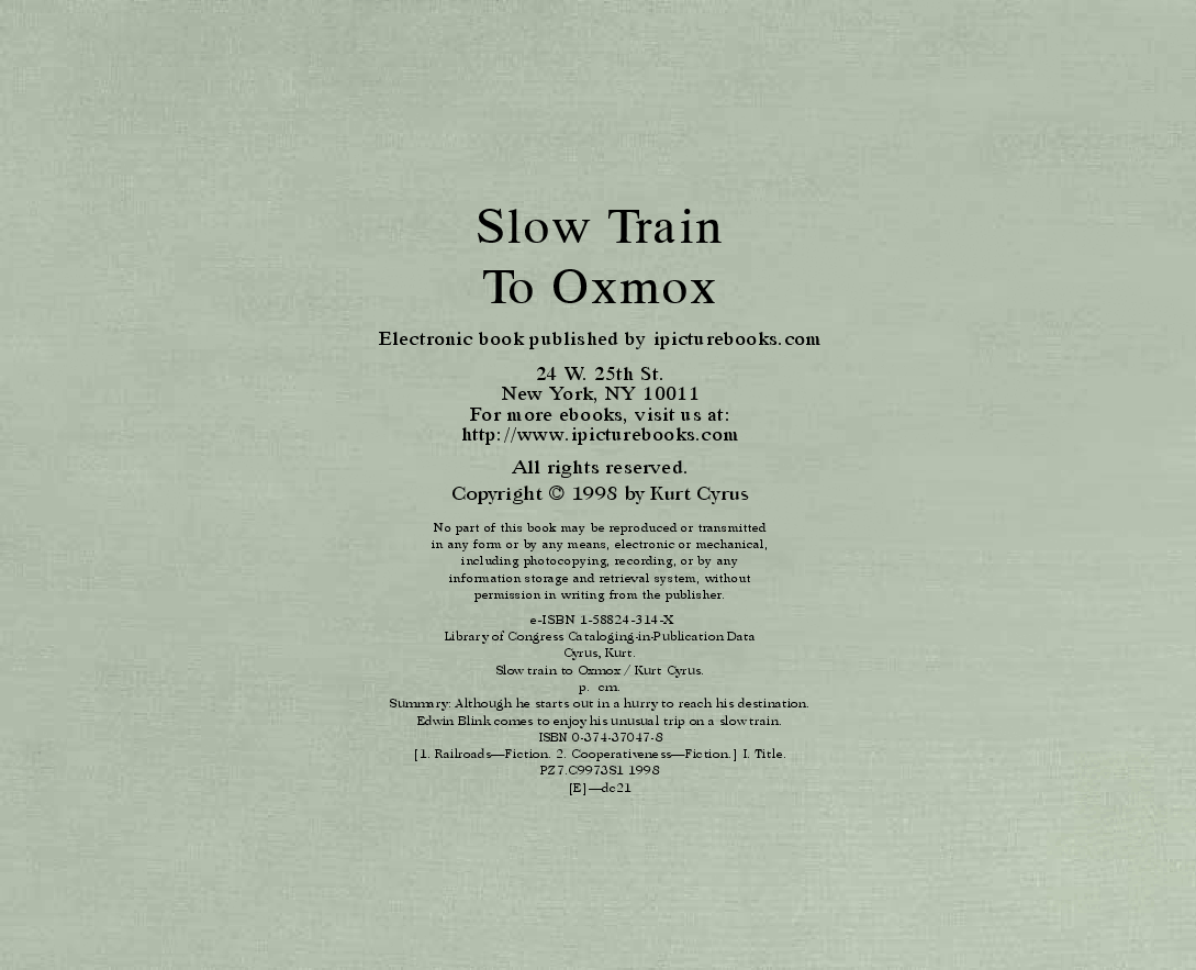 高清彩绘英文原版绘本Slow Train to Oxmox.pdf,第2页预览