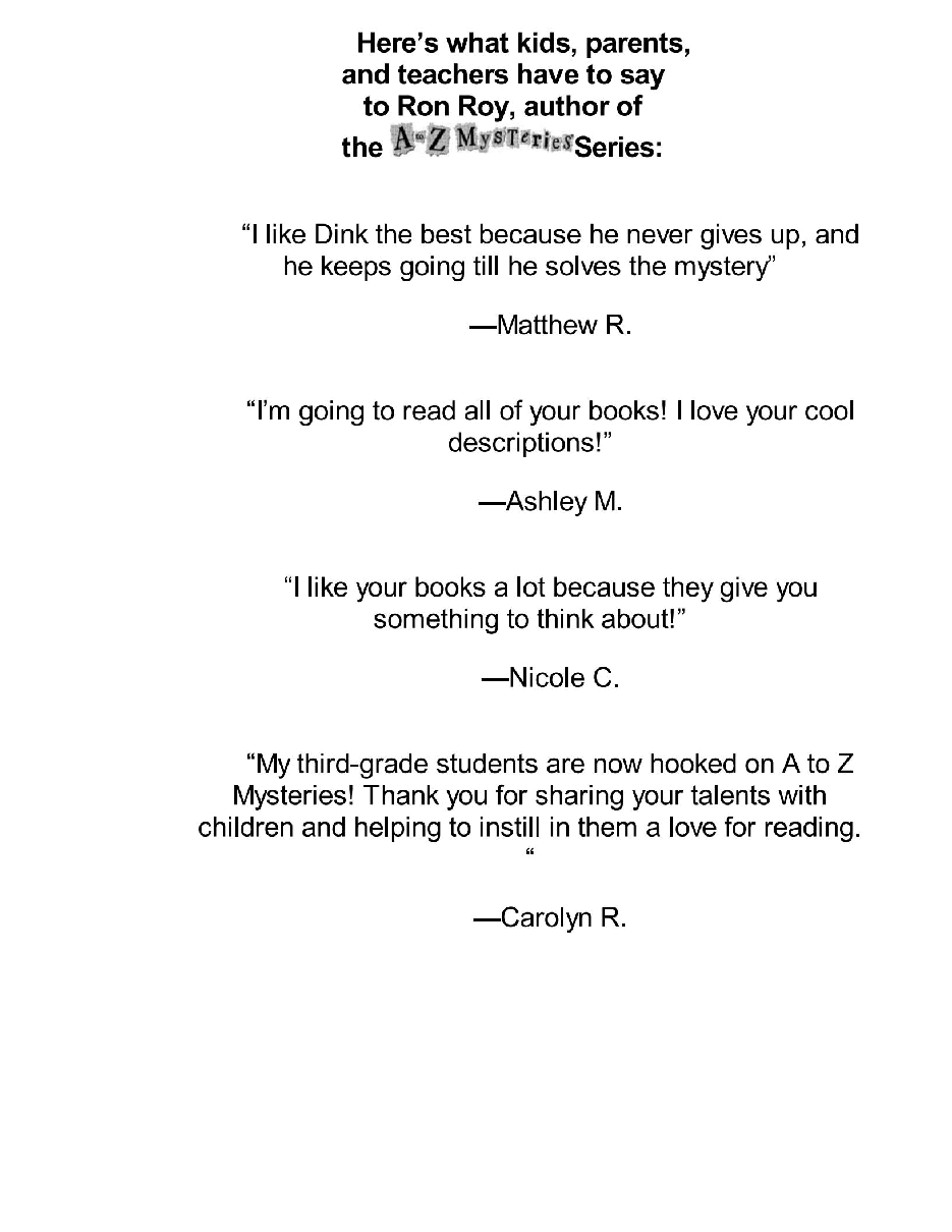 英语启蒙绘本A to Z Mysteries_ The Ninth Nugget.pdf，第3页预览
