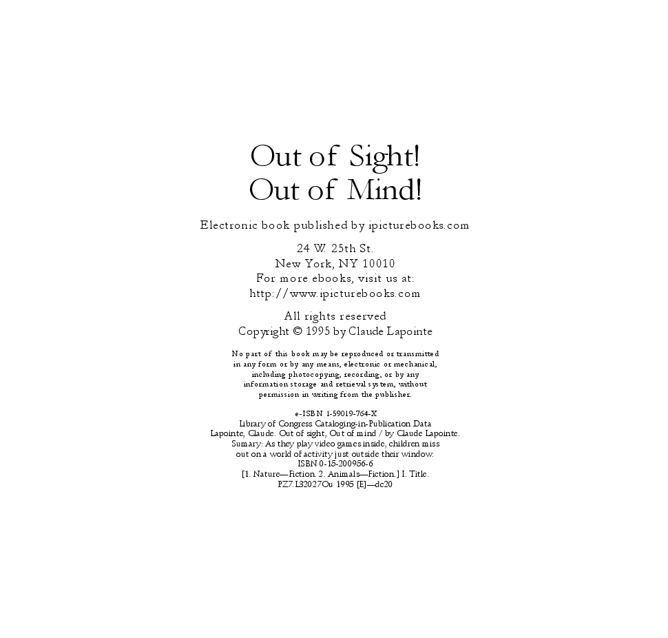 高清彩绘英文原版绘本Out of Sight.pdf,第2页预览