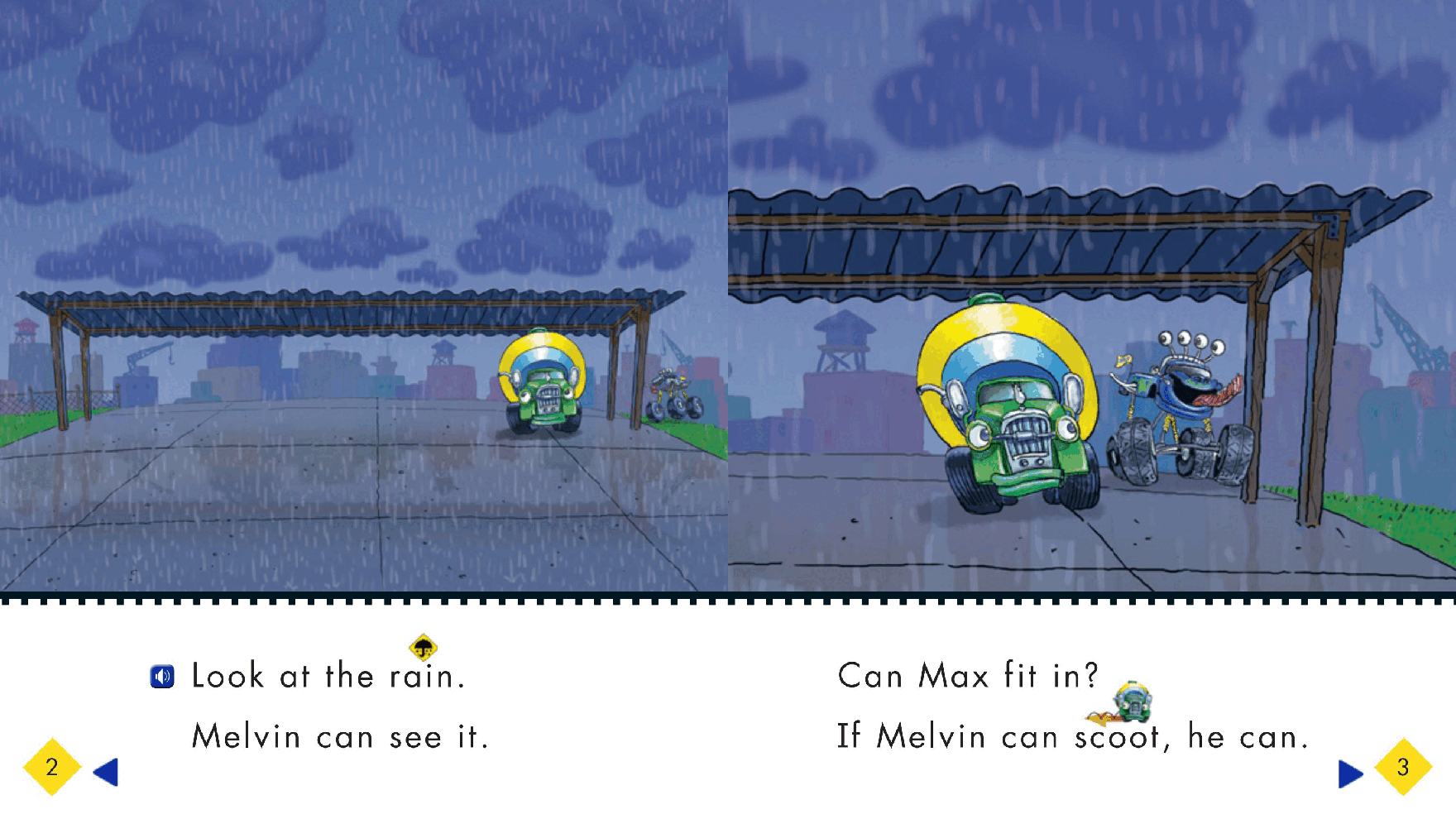 汽车镇的故事英语启蒙绘本16_Can_Melvin_Scoot.pdf,第3页预览
