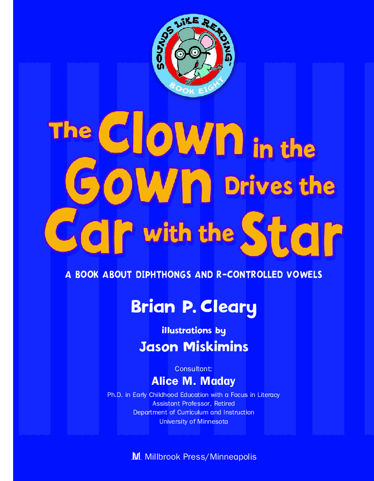 高清彩绘英文原版绘本The Clow in the Gown Drives a Car with the Star.pdf,第3页预览