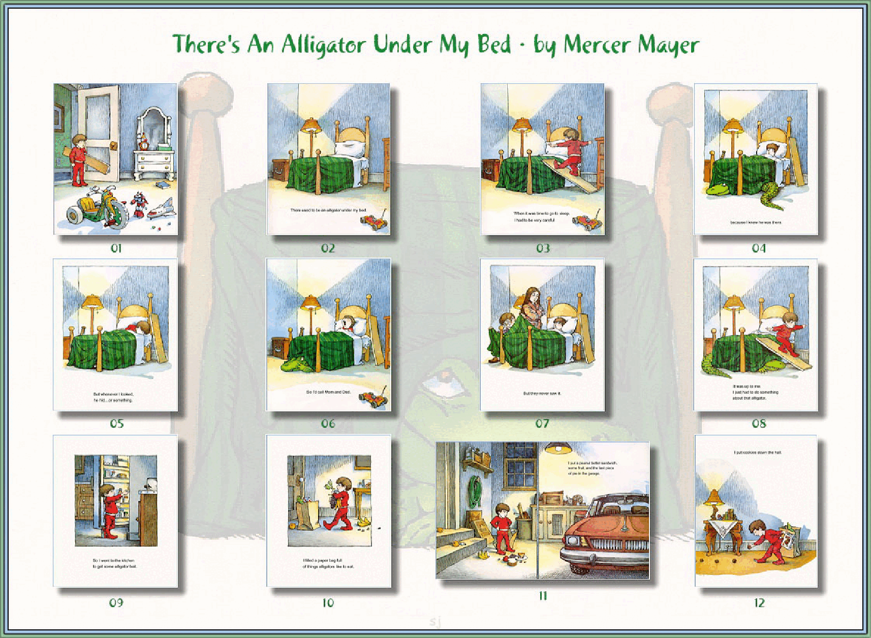 高清彩绘英文原版绘本There's An Alligator Under My Bed.pdf，第2页预览