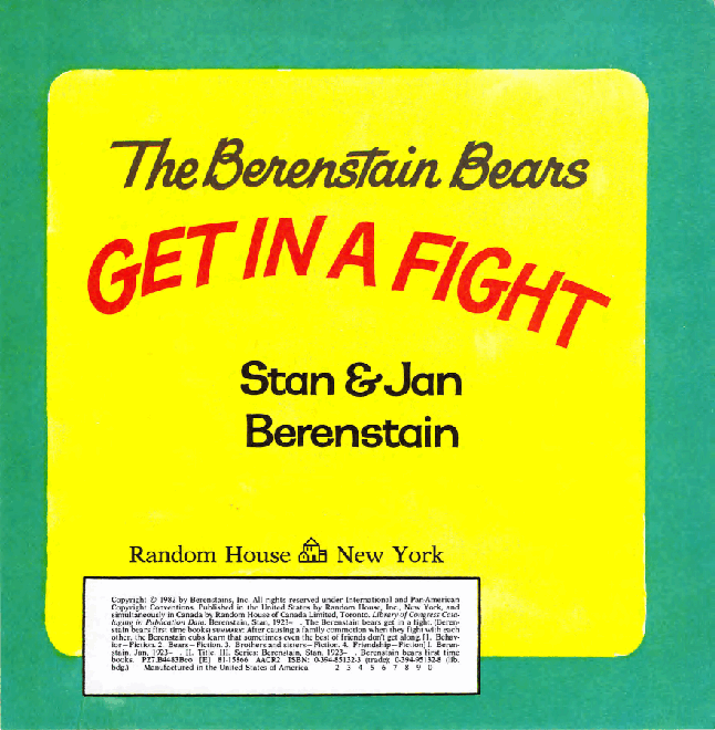 72本贝贝熊早教英文绘本之Berenstain_Bears_Get_In_A_Fight.pdf,第4页预览