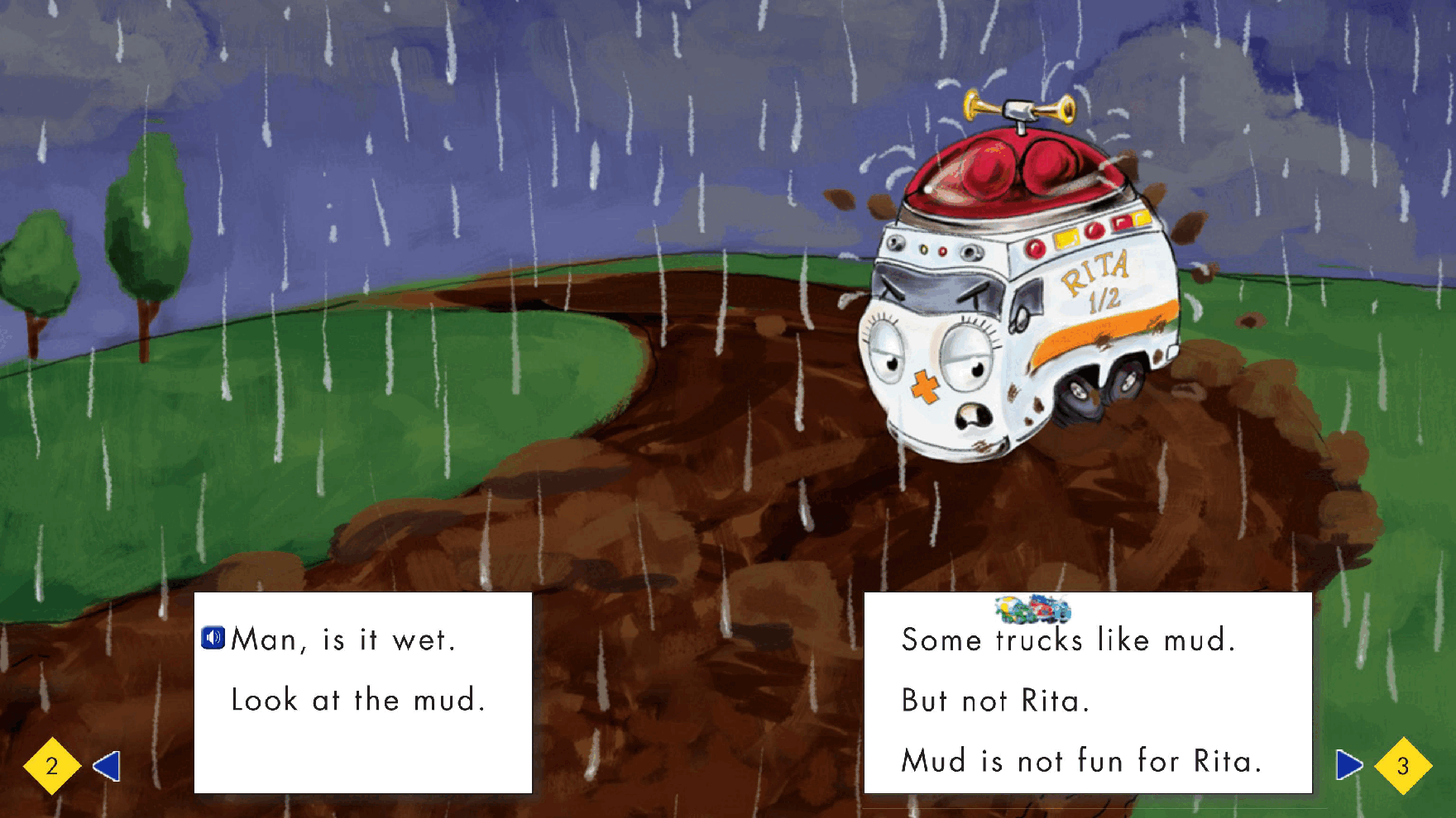 汽车镇的故事英语启蒙绘本34_Mud_Fun.pdf,第3页预览