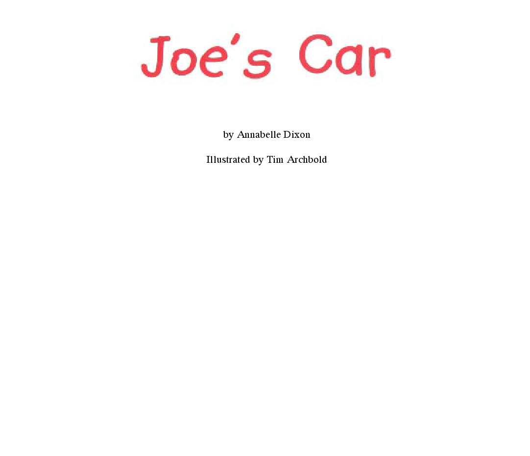 高清彩绘英文原版绘本Joe's Car.pdf，第3页预览