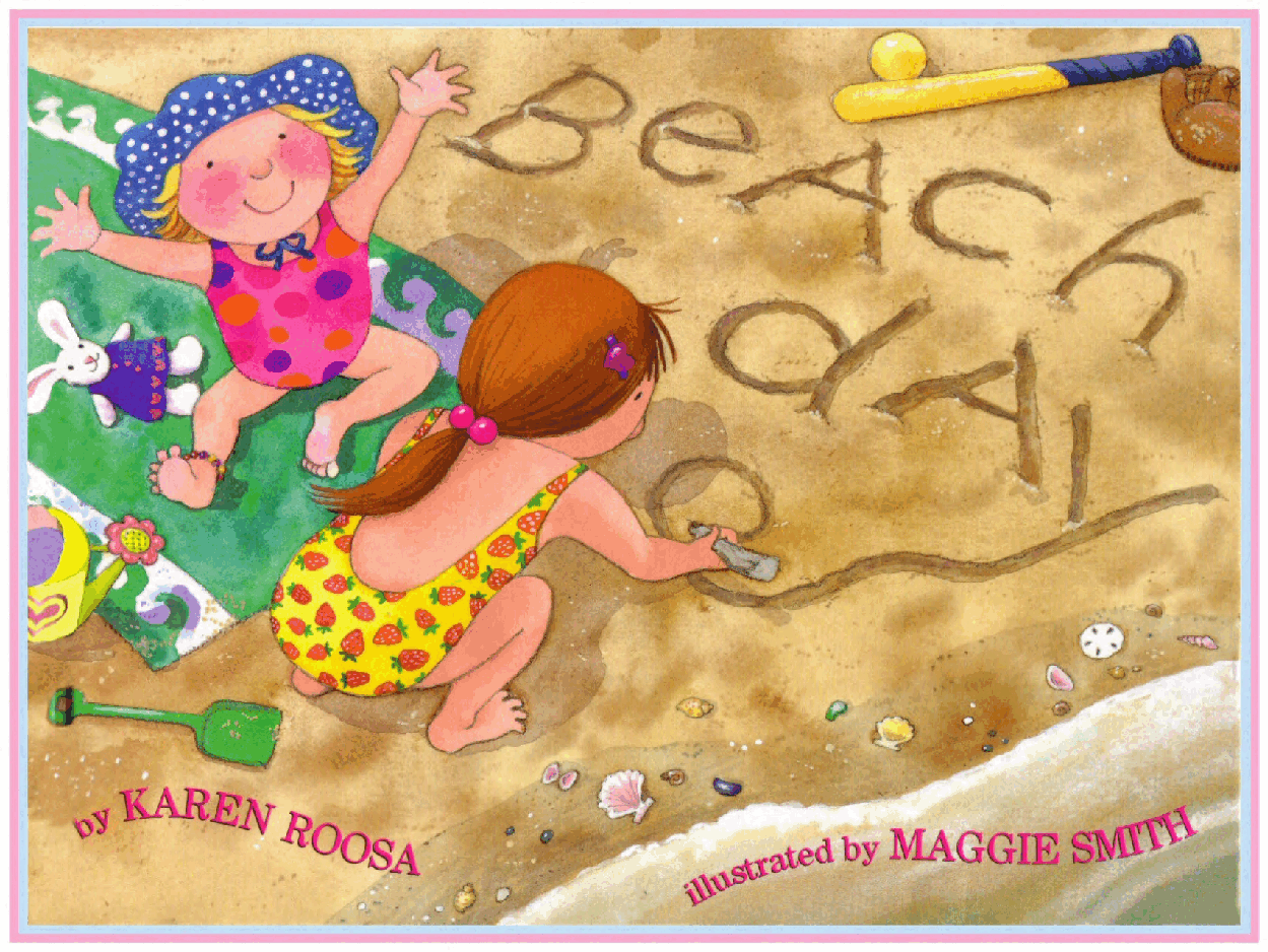 (0-3岁)国外早教机构推荐彩绘英文童书Beach Day.pdf,第1页预览