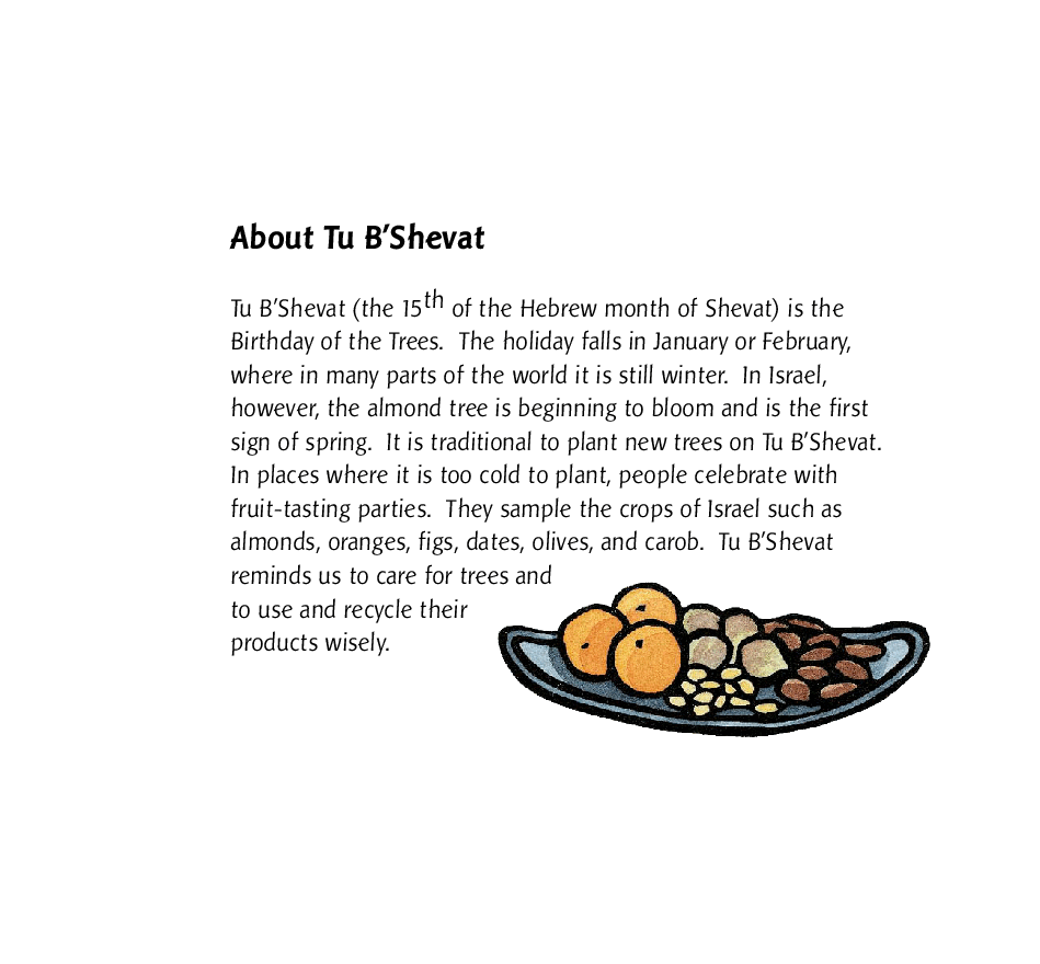 高清彩绘英文原版绘本Grandpa and Me on the Tu b'shevat.pdf，第4页预览