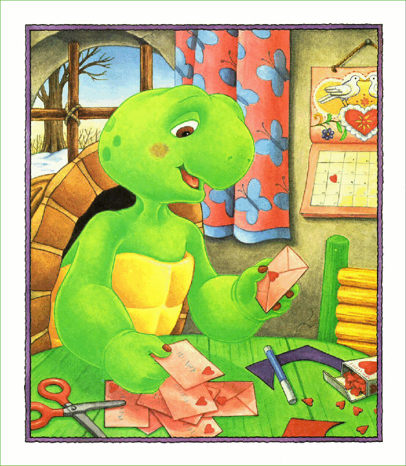 高清彩绘英文原版绘本Franklin's Valentines.pdf，第4页预览