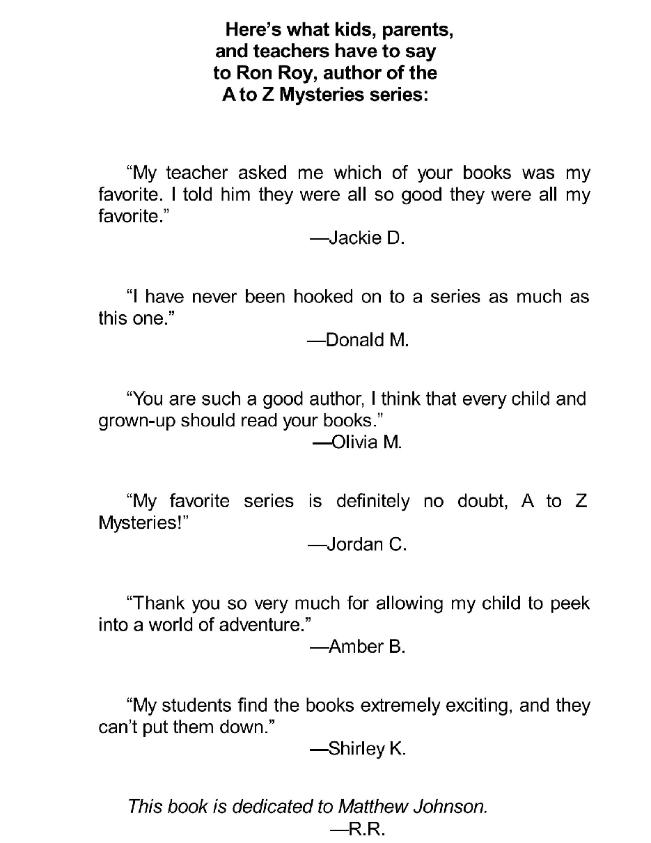 英语启蒙绘本A to Z Mysteries_ The Unwilling Umpire.pdf,第3页预览