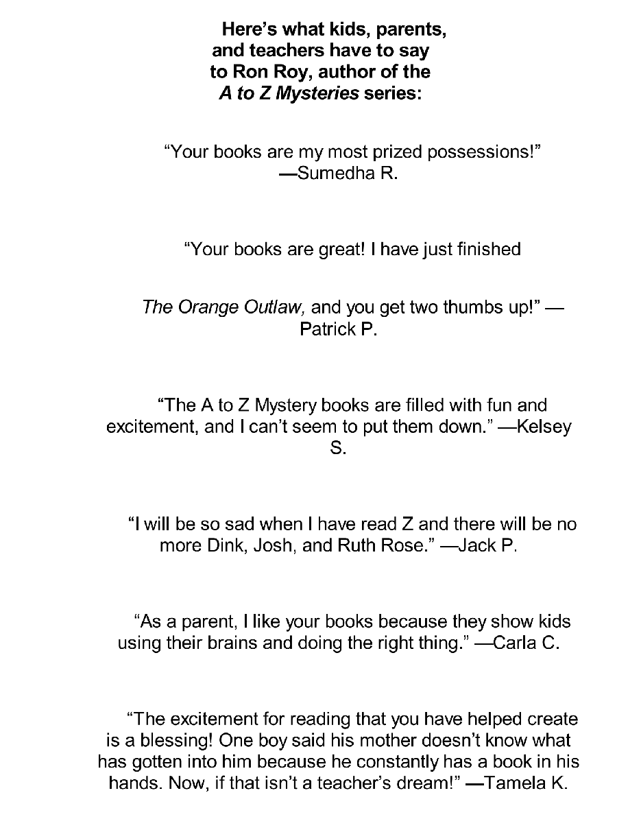 英语启蒙绘本A to Z Mysteries_ The Runaway Racehorse.pdf,第3页预览