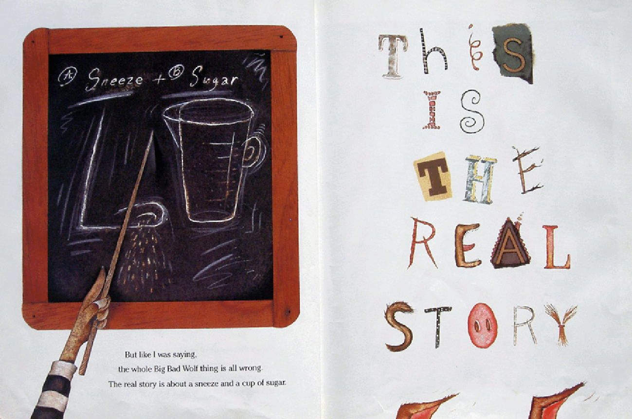 高清彩绘英文原版绘本The True Story of the Three Little Pigs.pdf,第4页预览