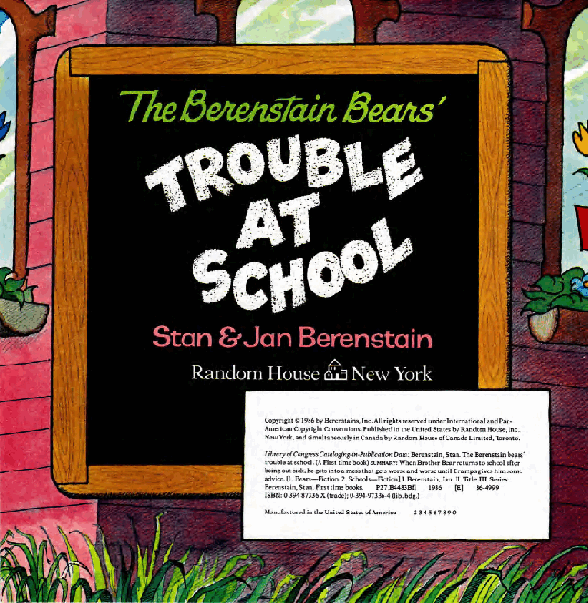 72本贝贝熊早教英文绘本之Berenstain_Bears_Trouble_at_School.pdf,第4页预览