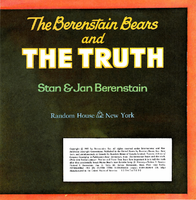 72本贝贝熊早教英文绘本之Berenstain_Bears_and_the_Truth.pdf,第4页预览