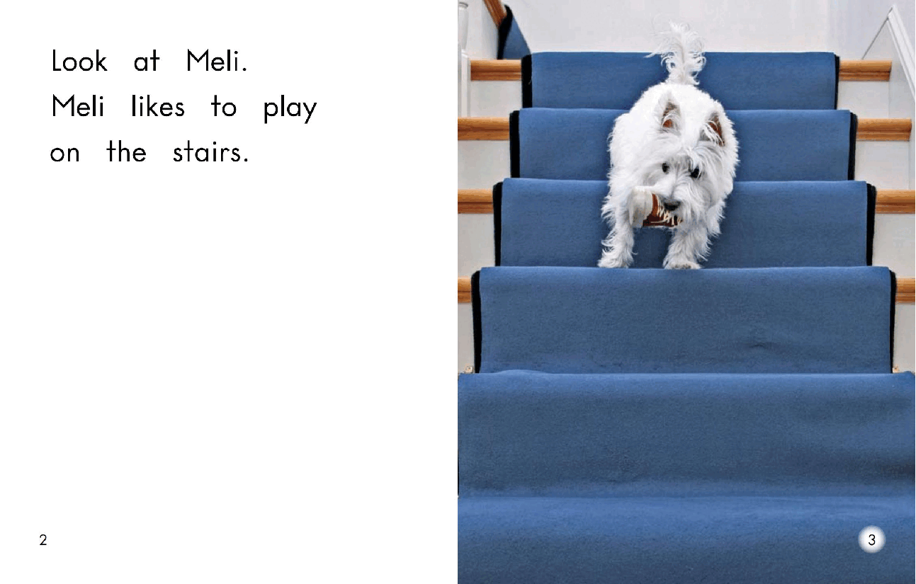 英国海尼曼G1级英语启蒙绘本35 Meli On The Stairs.pdf,第4页预览