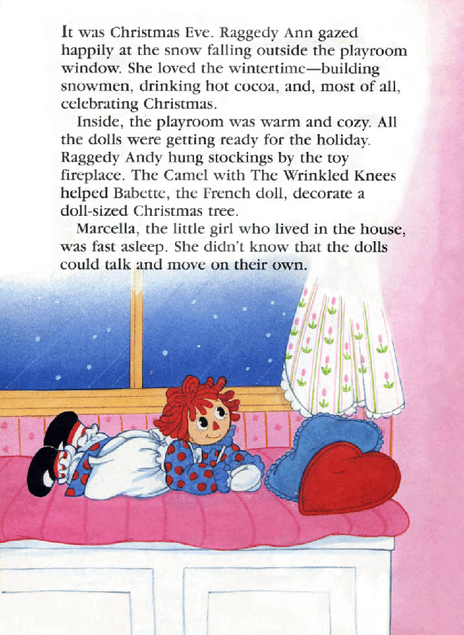 高清彩绘英文原版绘本Raggedy Ann's Picture-Perfect Christmas.pdf，第3页预览